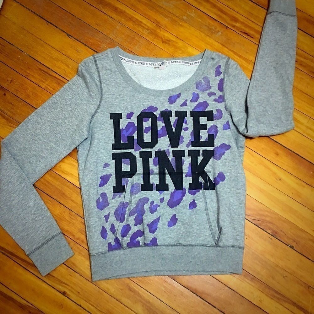 VS PINK Vintage Cheetah Uni pocket sweatshirt